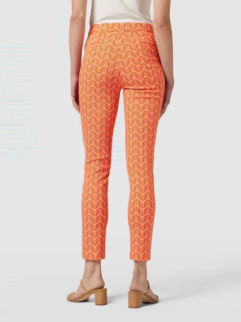 Slim fit stoffen broek met all-over motief Christian Berg Woman