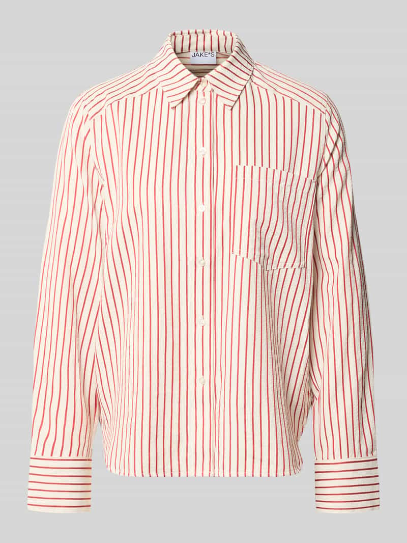 Jake*s Casual Loose fit blouse met lange mouwen van katoenmix
