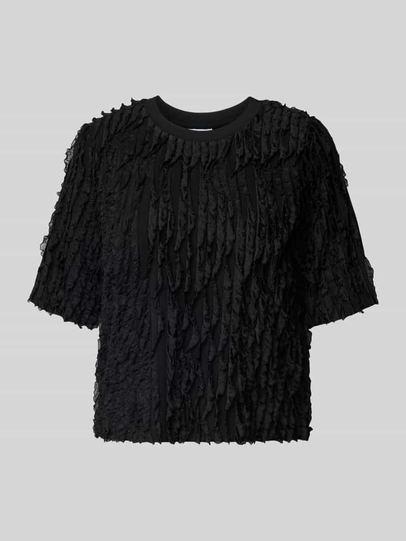 Jake*s Collection Regular fit t-shirt met ruches en ronde hals