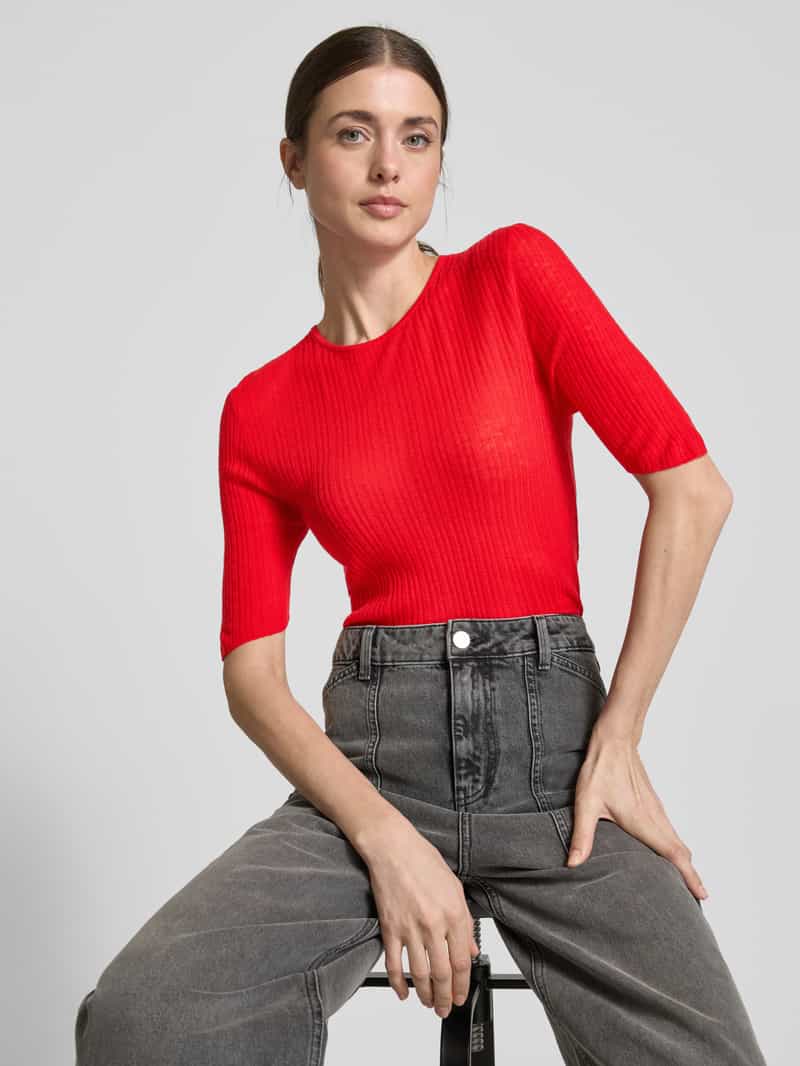 MOS MOSH Gebreid shirt met ronde hals model 'BOUCH'