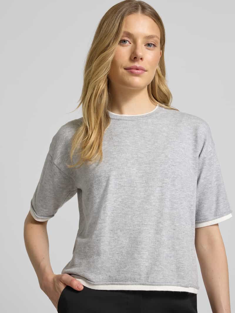 Opus Gebreid shirt met viscose en ronde hals