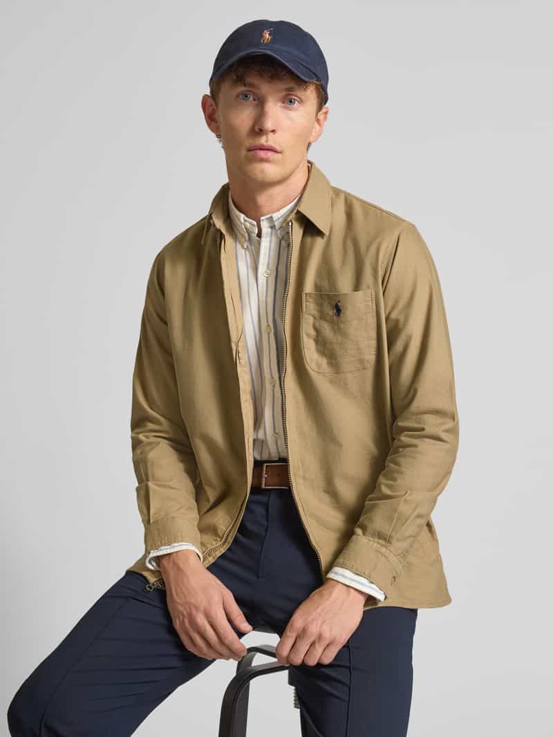 Polo Ralph Lauren Regular fit overhemdjack met ritssluiting model 'Osacalon'