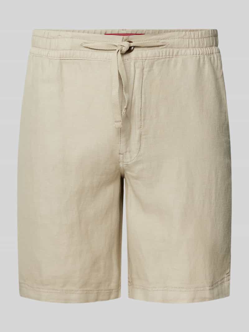 Superdry Regular fit korte linnen broek met tunnelkoord model 'Merchant'