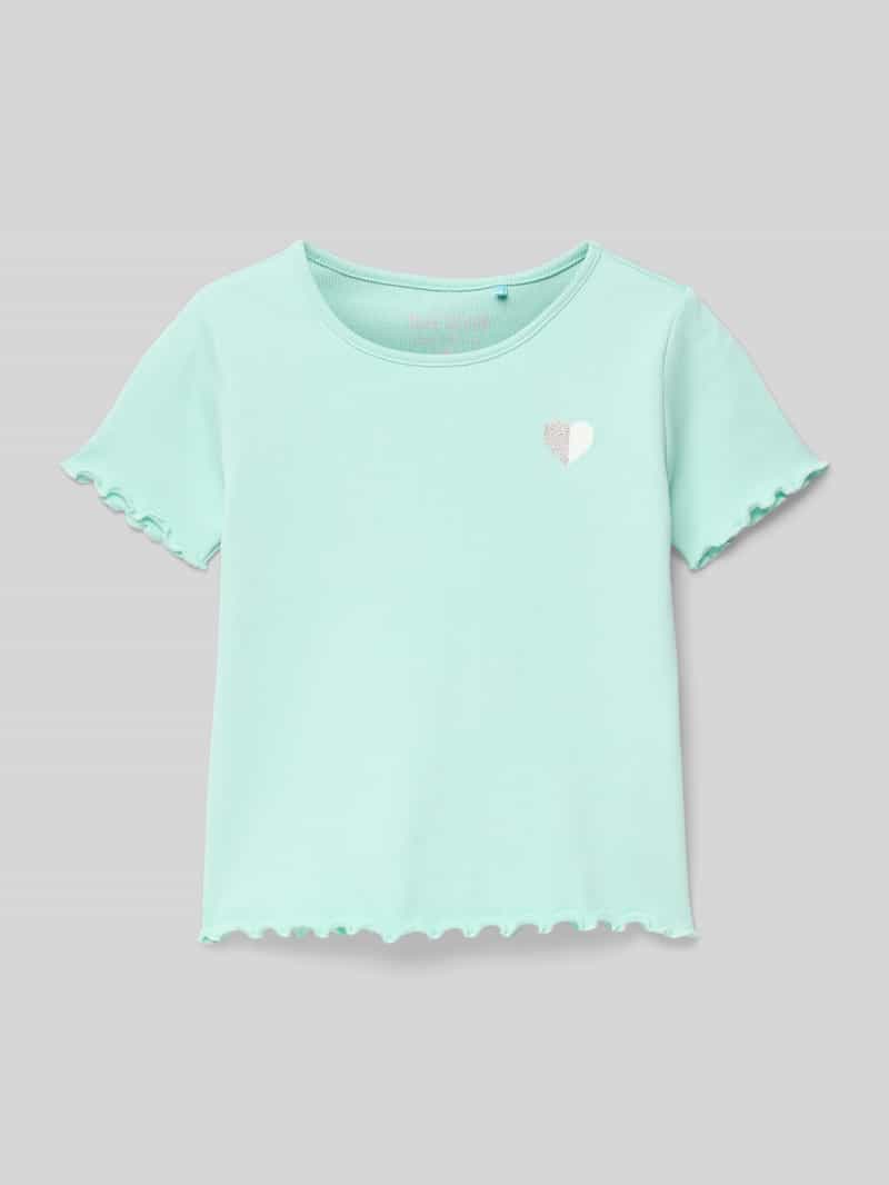 BLUE SEVEN T-shirt in riblook met ronde hals