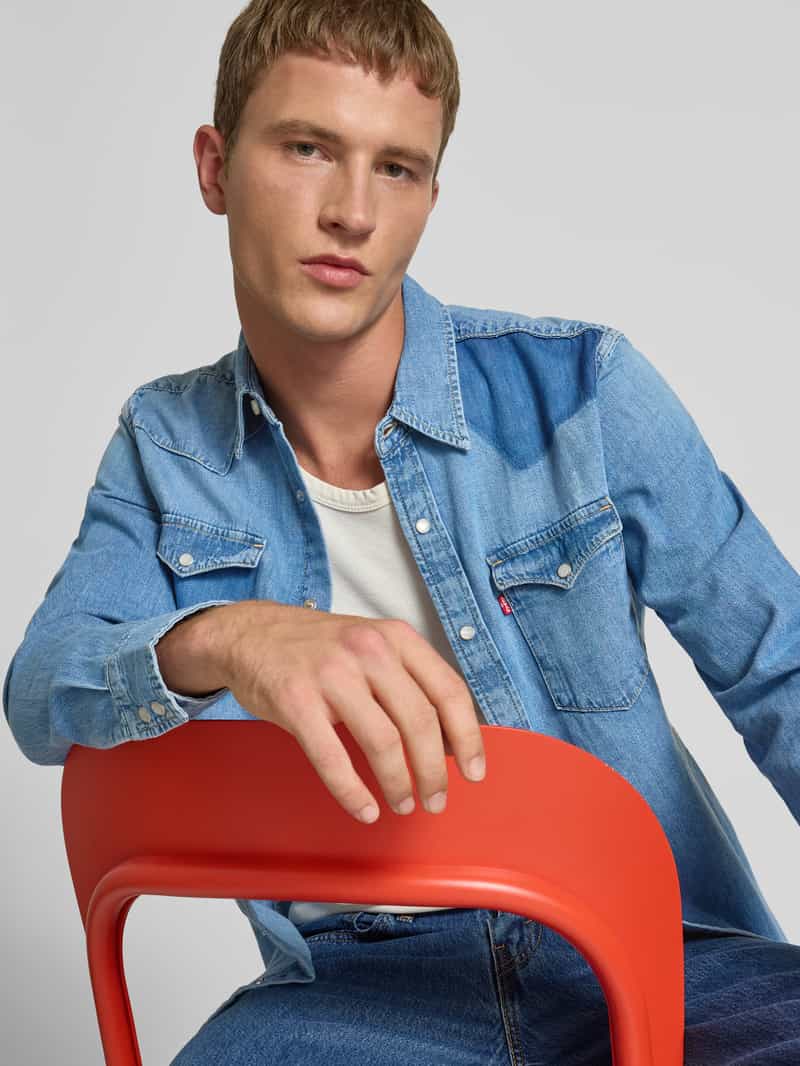 Levi's Regular fit jeansoverhemd met borstzakken en labeldetail