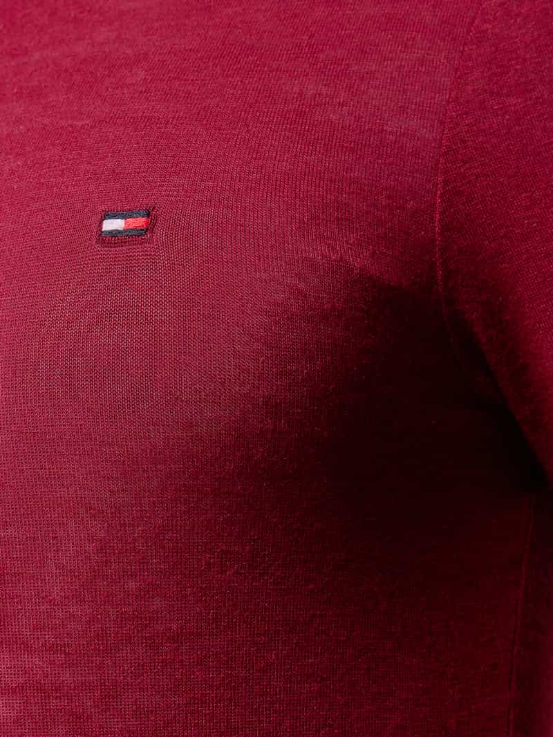 Tommy Hilfiger Slim fit shirt met lange mouwen van een mix van modal en kasjmier