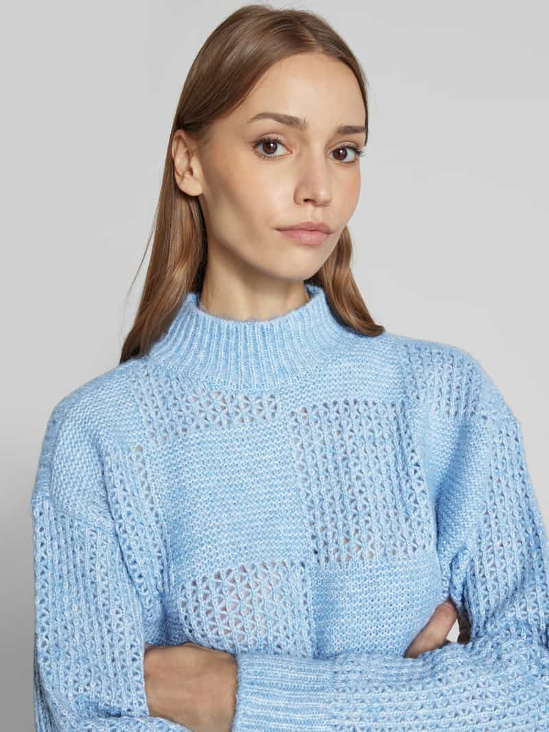 Vero Moda Regular fit gebreide pullover met opstaande kraag model 'MOON'