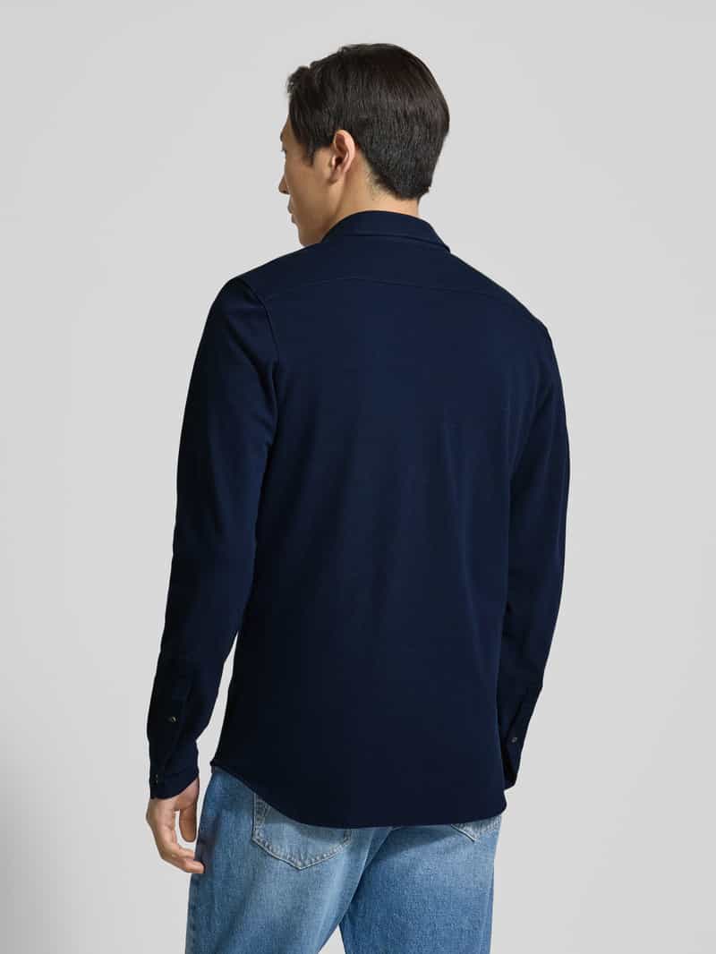 Lacoste slim fit vrijetijdsoverhemd van puur katoen donkerblauw, foto 3