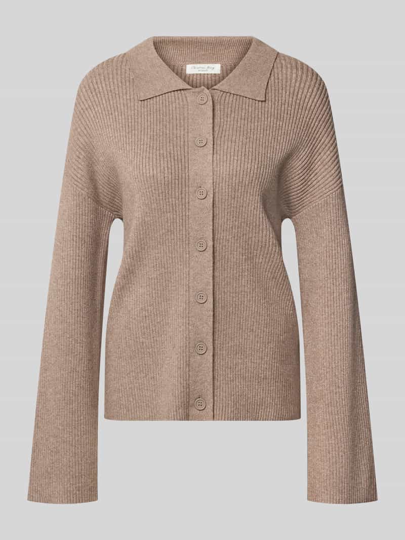 Cardigan van viscosemix met polokraag