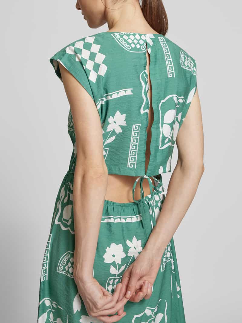 Ichi Midi-jurk met ronde hals model 'YETTA'