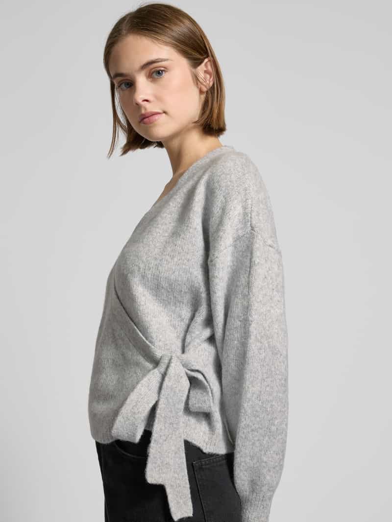 Only Regular fit gebreid jack met wol model 'KIRA'