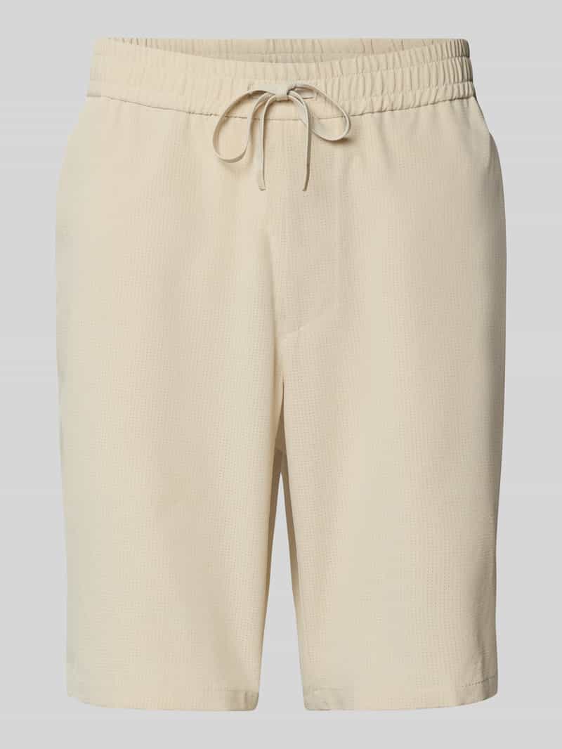 BOSS Green Korte regular fit broek met tunnelkoord