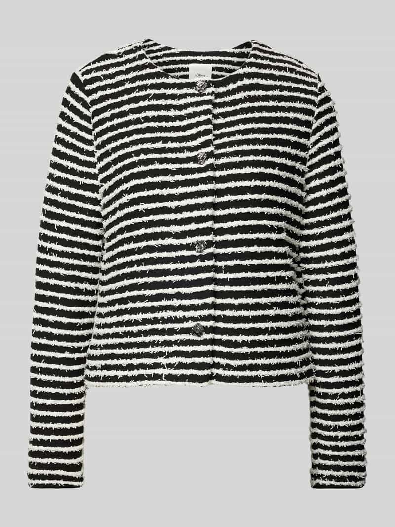 s.Oliver BLACK LABEL Regular fit jack met motiefstructuur en 3 4-mouwen