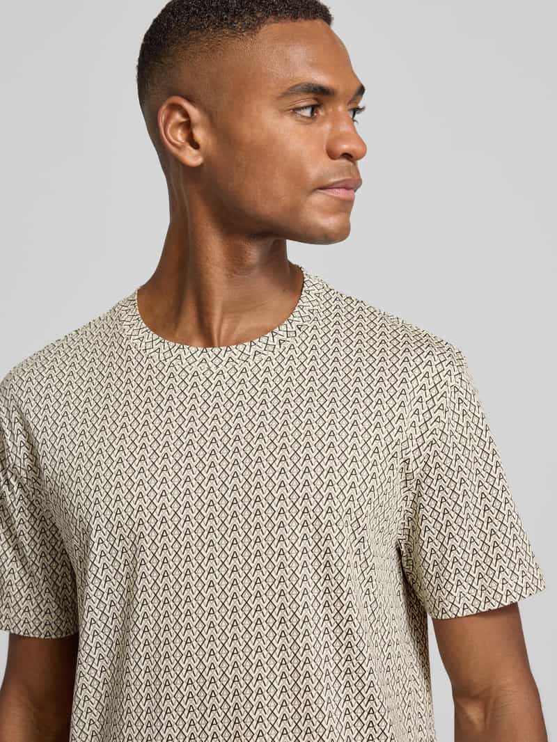 Armani Exchange T-shirt met geribde ronde hals