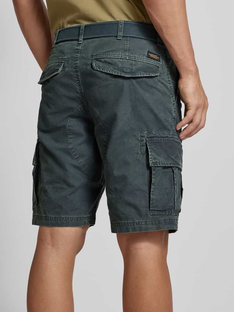 Superdry Korte regular fit cargobroek met riem