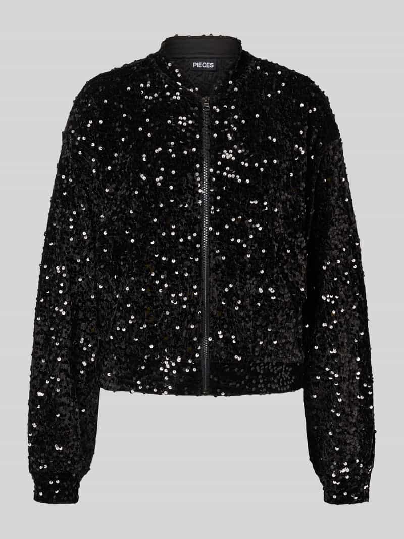 Pieces Regular fit blouson met pailletten model 'KAM'