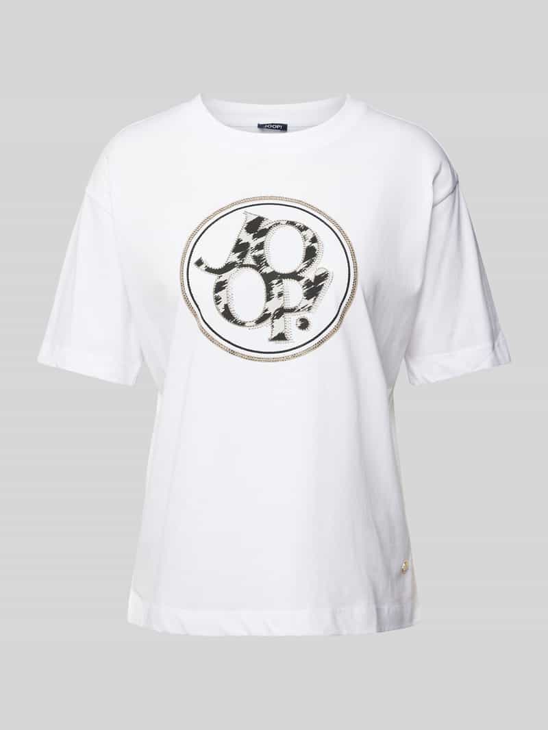 Joop! T-shirt met strass-steentjes