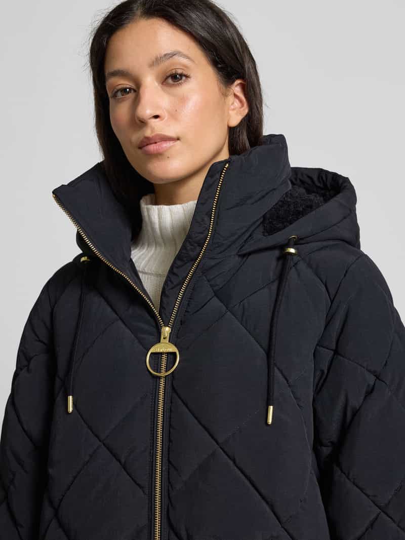 Barbour Regular fit gewatteerde lange jas in kreuklook model 'KIRKTON'