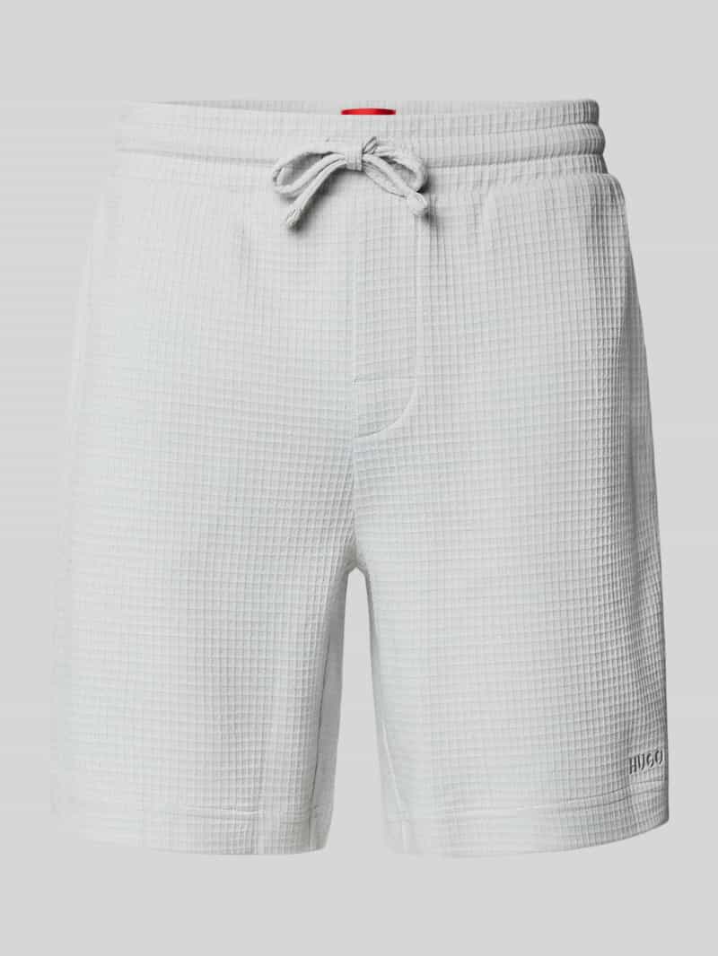 HUGO Regular fit sweatshorts met structuurmotief model 'Austin'