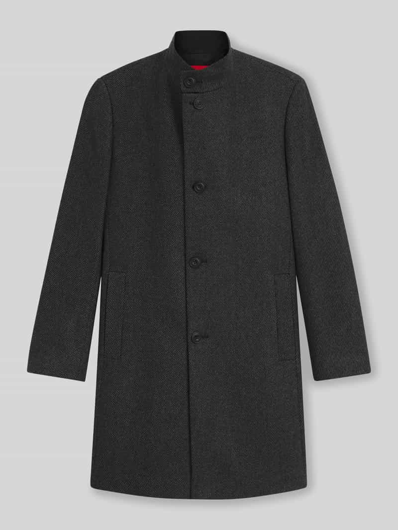 HUGO Regular fit lange wollen jas met opstaande kraag model 'MINTRAX2541'