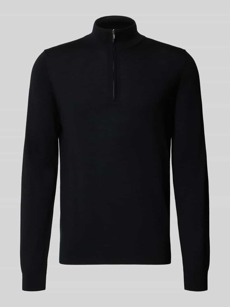 Profuomo Half Zip Pullover Merinowol Zwart - Maat L - Heren - Quarter zip