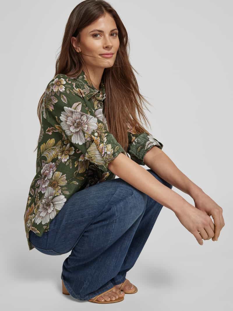 Lauren Ralph Lauren Regular fit linnen blouse met overhemdkraag model 'KARRIE'