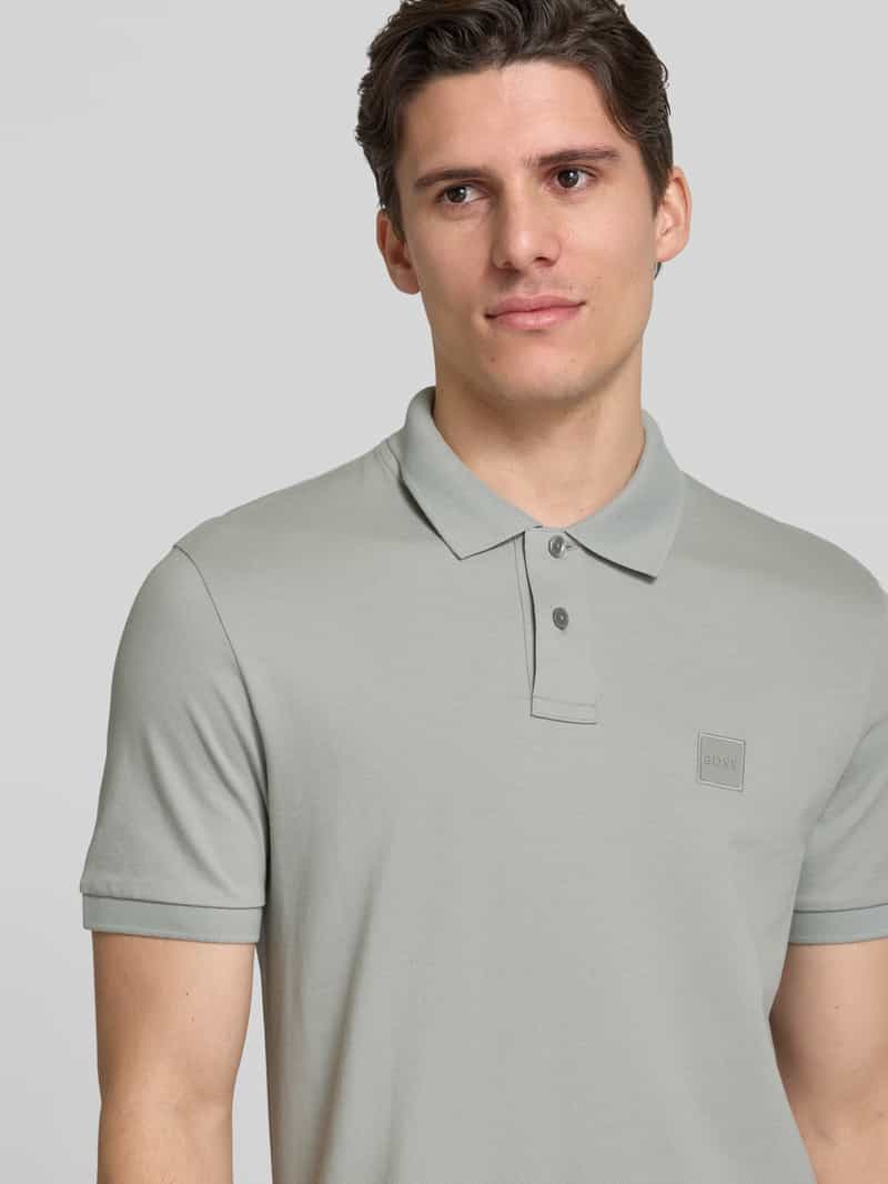 Boss Orange Slim fit poloshirt met labelbadge model 'Passenger'