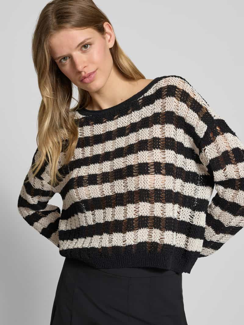 Only Boxy fit gebreide pullover met gaatjespatroon model 'CAPRI'