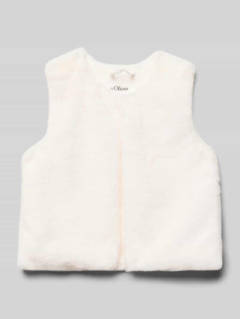 s.Oliver RED LABEL Regular fit gilet van imitatiebont met haakjessluiting