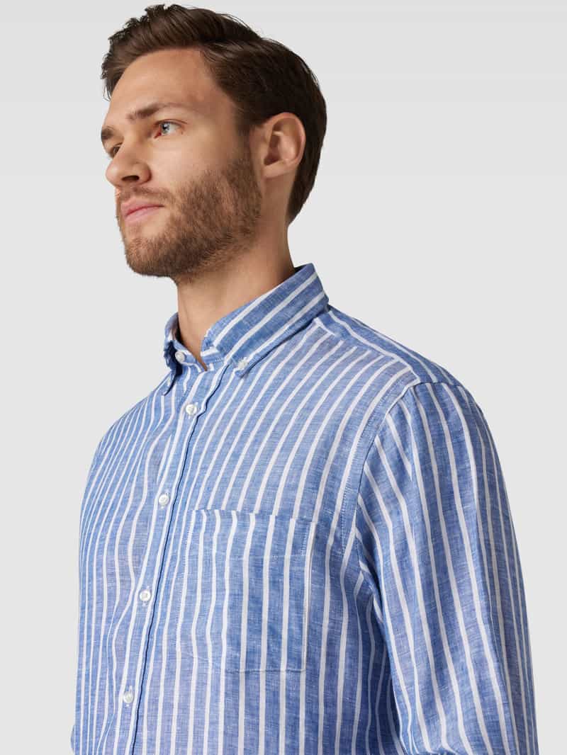 Christian Berg Men Slim fit vrijetijdsoverhemd met streepmotief