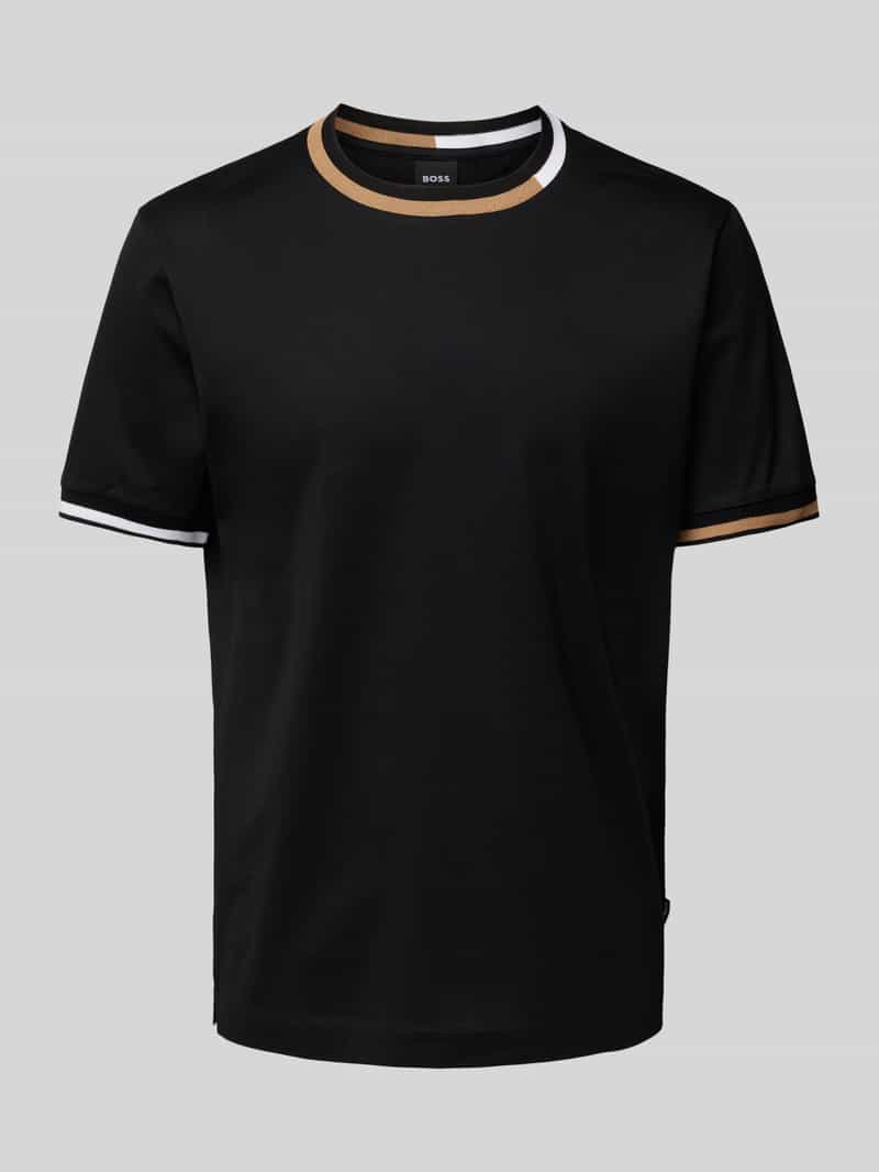 Boss T-shirt met ribboorden model 'Thompson'