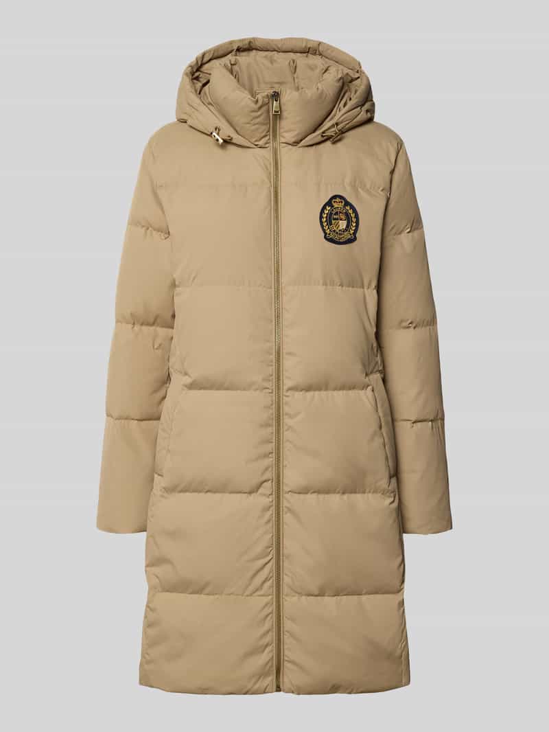 Lauren Ralph Lauren Gewatteerde lange jas met labelstitching