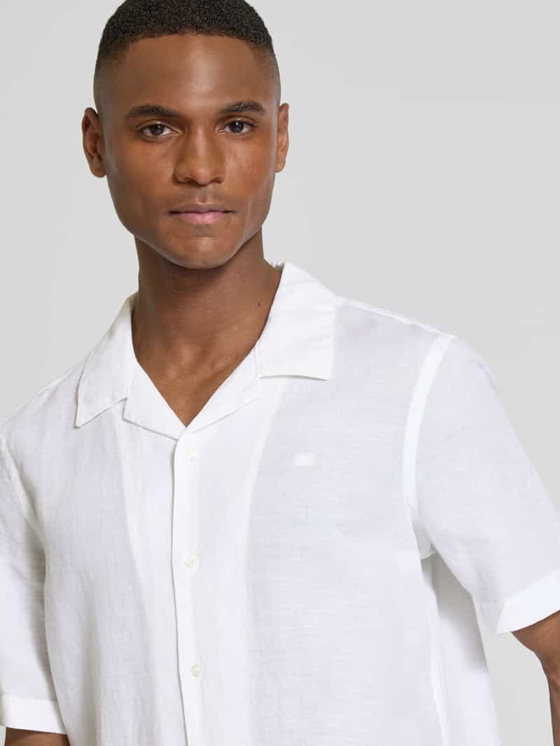 CK Calvin Klein Regular fit vrijetijdsoverhemd van een mix van linnen en katoen