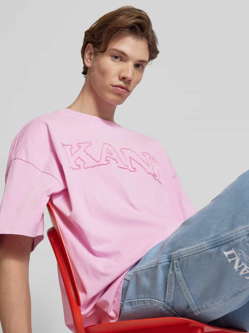 Karl Kani T-shirt met labelprint model 'Retro'