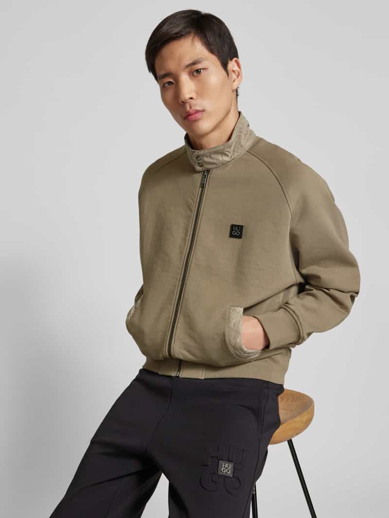 HUGO Sweatjack met opstaande kraag model 'Silver Stack'