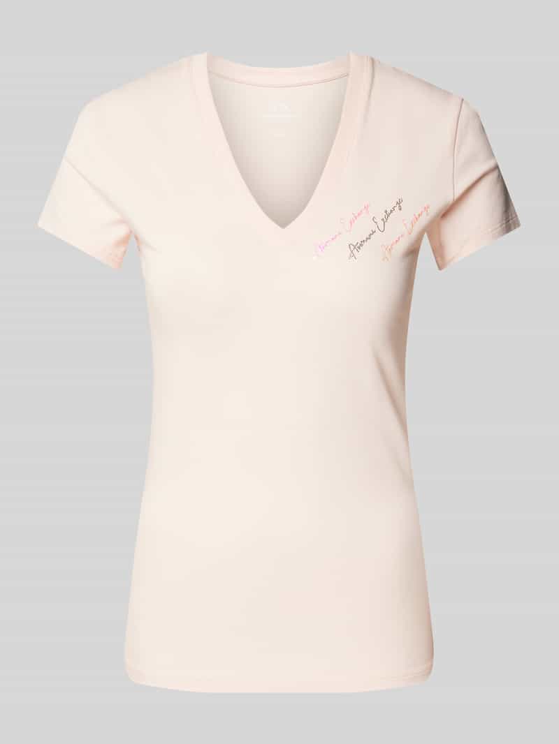 Armani Exchange T-shirt met label met siersteentjes