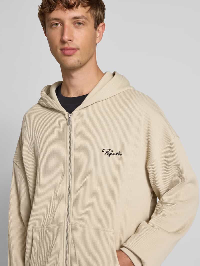 Pegador Oversized sweatjack met capuchon en logostitching