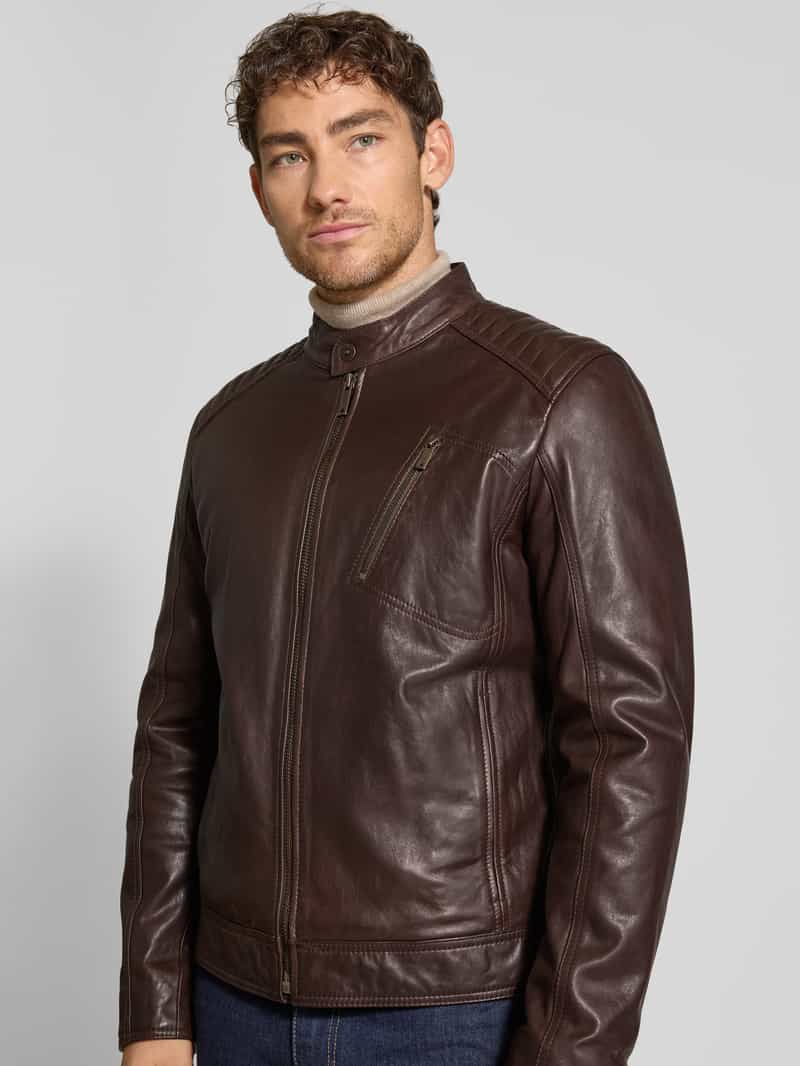 Strellson Regular fit leren jack van lamsnappa model 'PIERS'