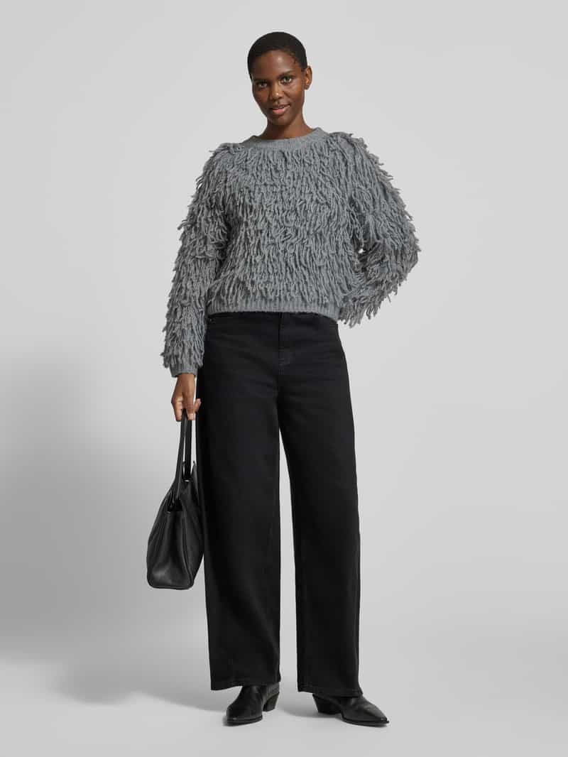 Comma Regular fit gebreide pullover van wolmix met alpaca-aandeel grijs, foto 5