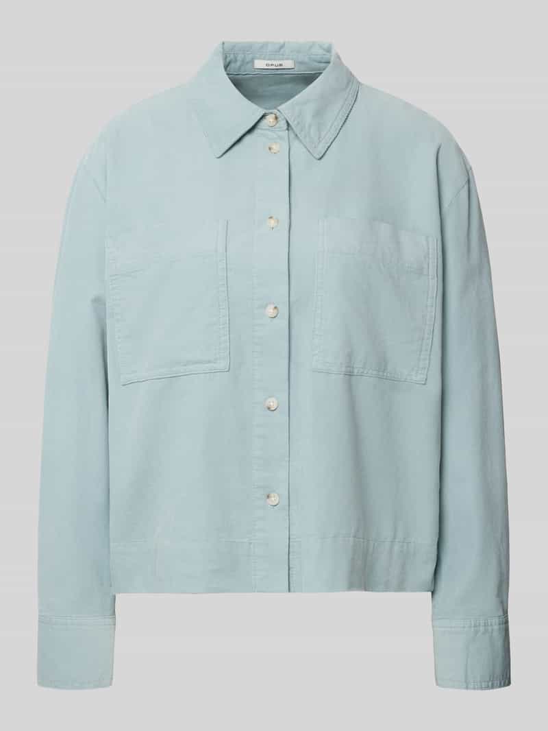 Opus Regular fit blouse met lange mouwen van puur katoen model 'Fronna'