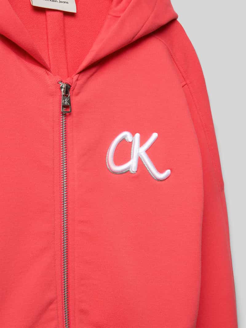 Calvin Klein Jeans Sweatjack met labelstitching model 'TERRY'