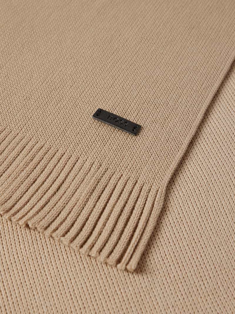 Boss Wollen sjaal met labelpatch model 'Albas'