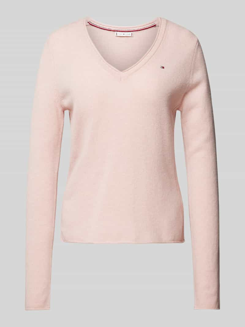 Tommy Hilfiger Pullover met afgeronde V-hals, model 'SOFT WOOL'