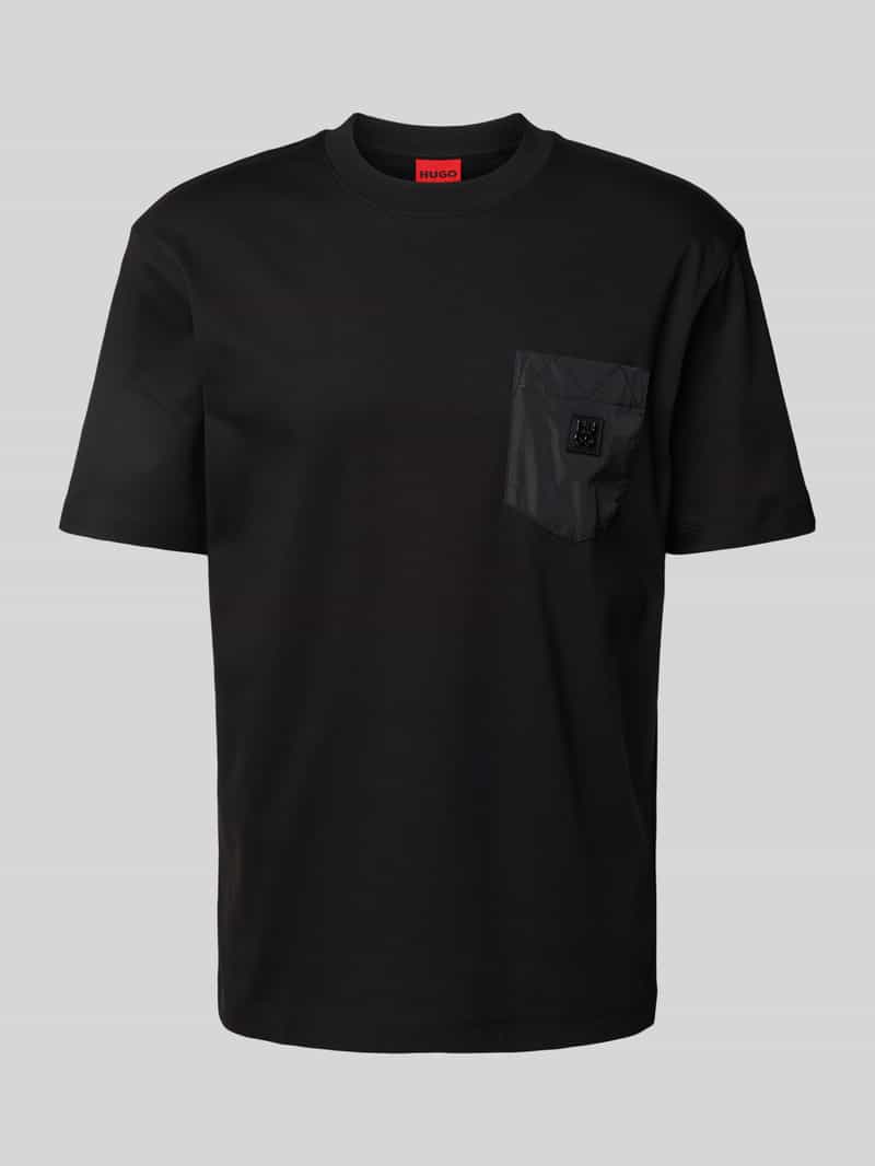 HUGO T-shirt met labelpatch