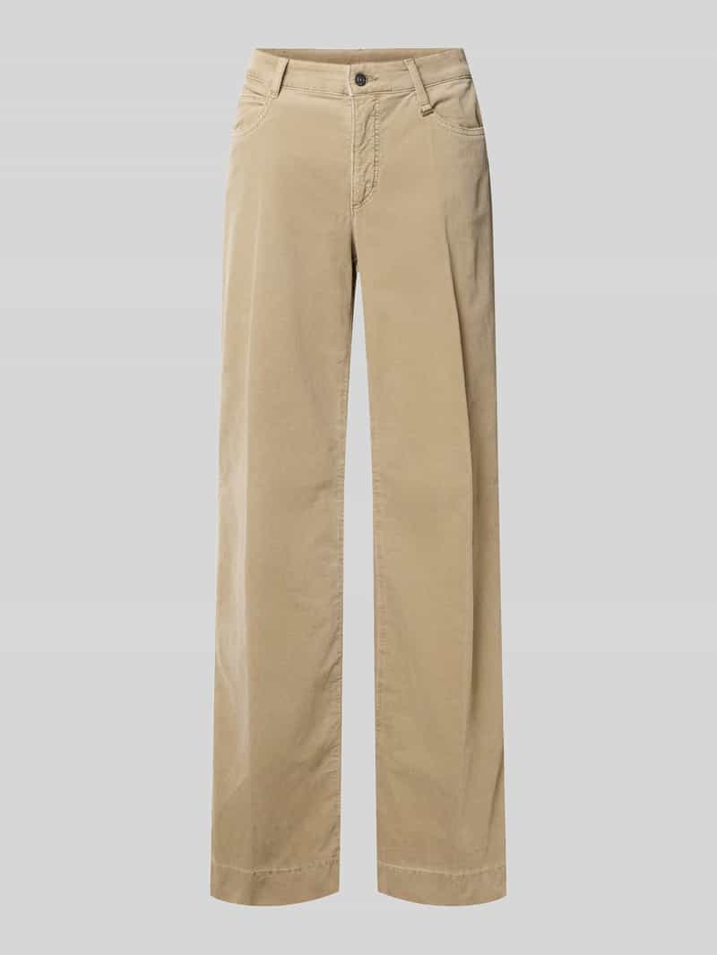 MAC Corduroy broek met wijde pijpen en steekzakken