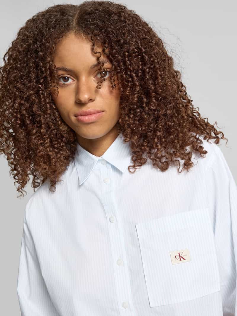 Calvin Klein Jeans Korte overhemdblouse met labelpatch