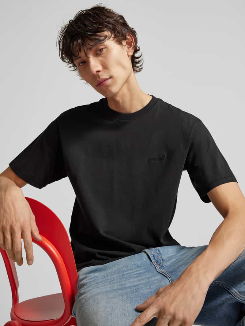 Levi's T-shirt met labelstitching mineral black, foto 5