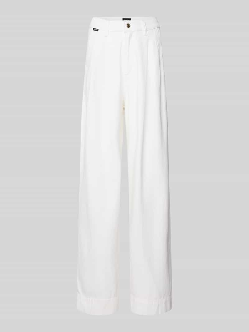 Boss Wide leg jeans met labeldetail, model 'CENTRAL-PLEAT PALAZO'