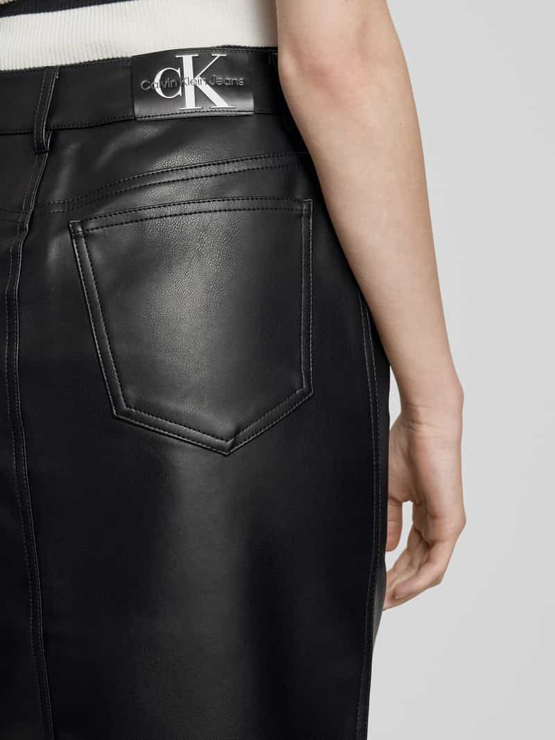 Calvin Klein Jeans Leren rok in 5-pocketmodel