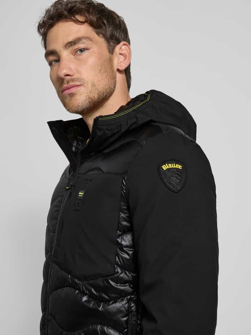 Blauer Usa Donsjack met labelpatch model 'ALBERT'